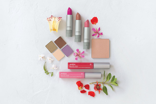 aveda products with flowers